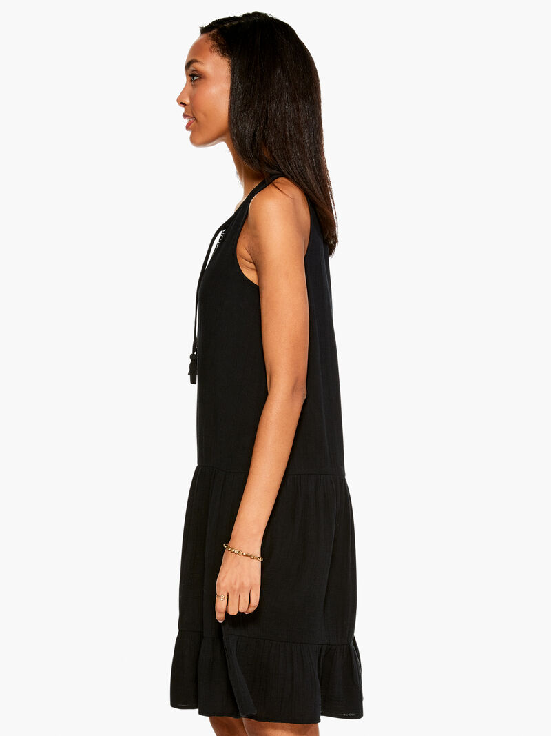 Woman Wears Double Gauze Tiered Dress image number 2