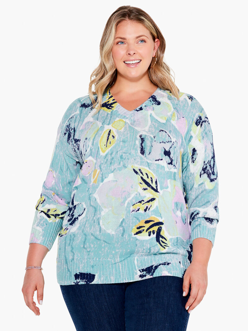 Woman Wears Greenhouse Garden Sweater image number 0