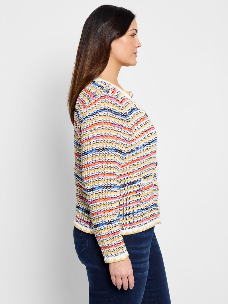 Woman Wears Coastal Crochet Knit Jacket image number 2