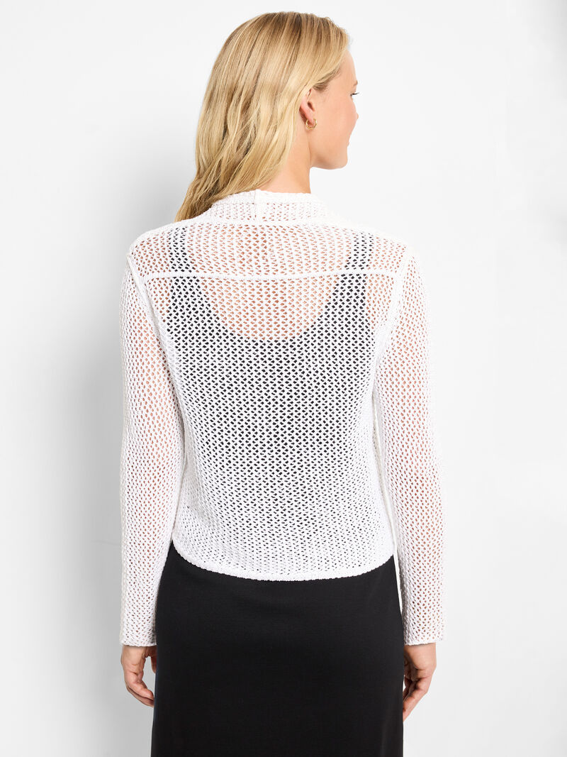Woman Wears Mesh Cocoon Cardigan image number 3
