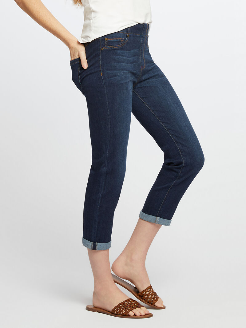 Woman Wears Liverpool - Chloe Crop Rolled Cuff Jean image number 1