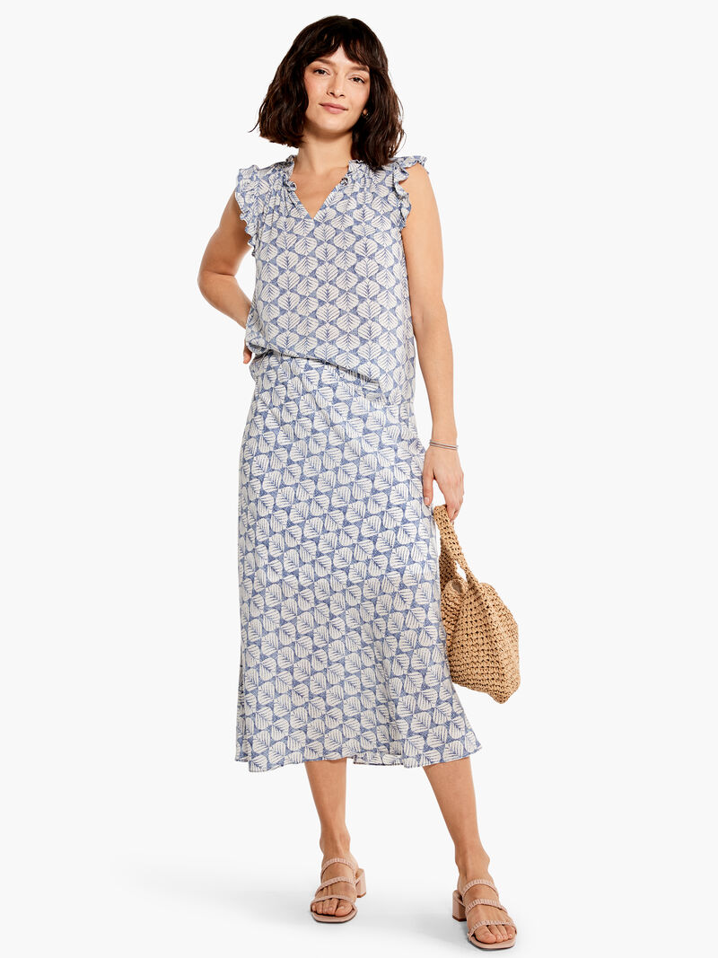 Woman Wears Lilipad Blues Skirt image number 4
