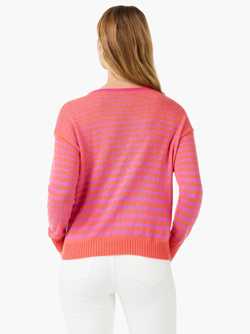 Woman Wears Striped Up Supersoft Sweater image number 3
