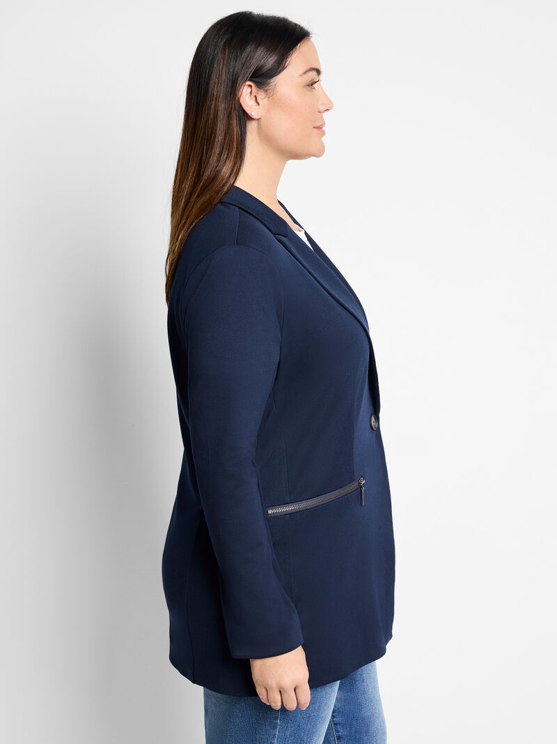 Woman Wears Ponte Zip Jacket image number 2