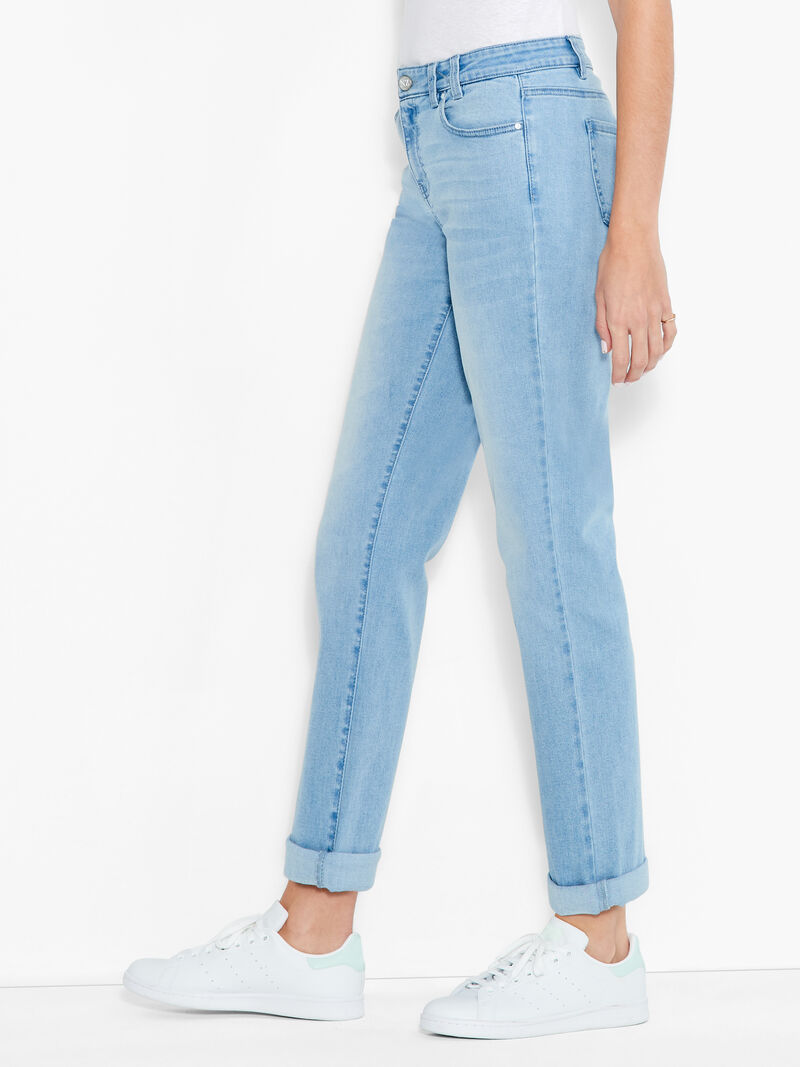 Woman Wears NZ Denim 29" Mid Rise Girlfriend Jeans image number 2