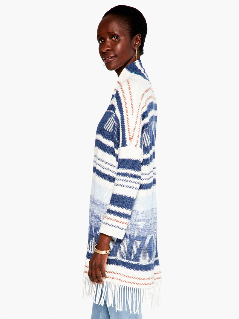 Woman Wears Rolling Clouds Cardigan image number 1