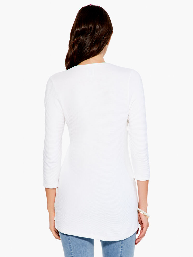 Woman Wears Textured Drape Top image number 2