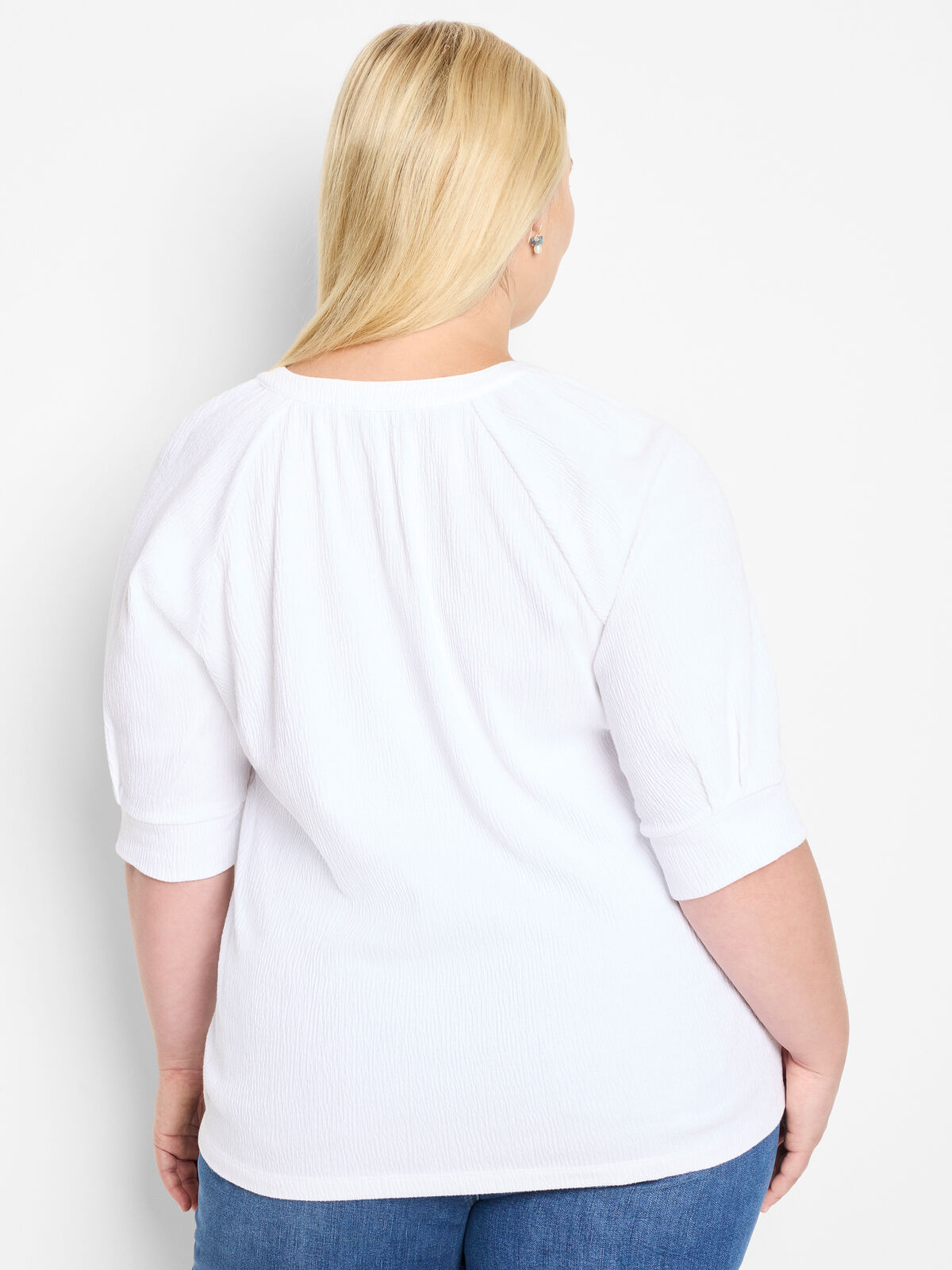 Crinkle Knit Café Top