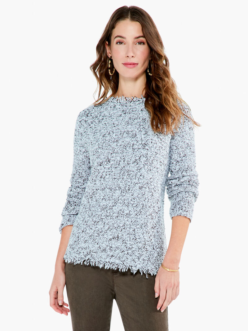 Woman Wears Fringe Mix Sweater image number 0