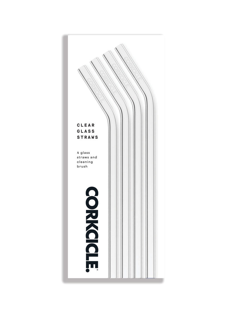 Woman Wears Corkcicle - Clear Glass Straws 4 Pack image number 0