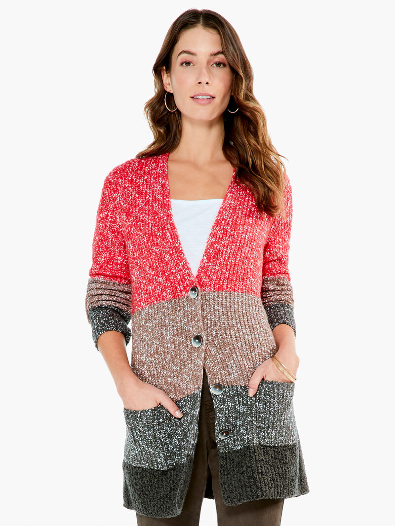 Woman Wears Warm Ember Cardigan image number 0