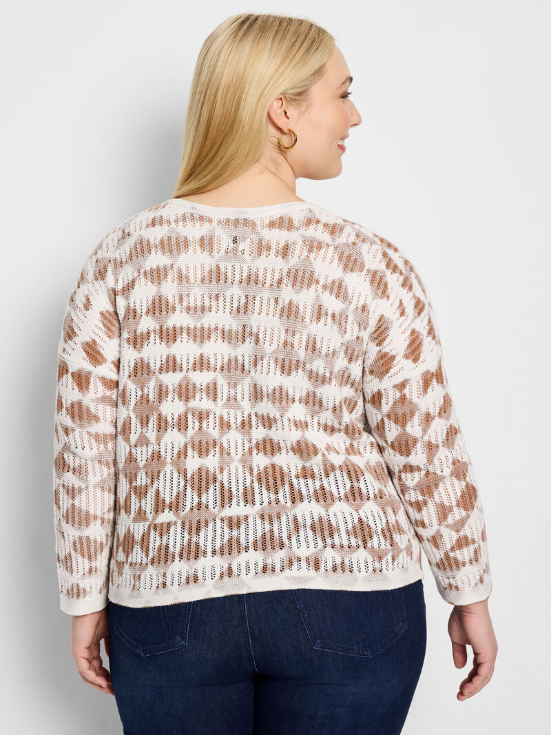 Woman Wears Textured Diamond Sweater image number 3