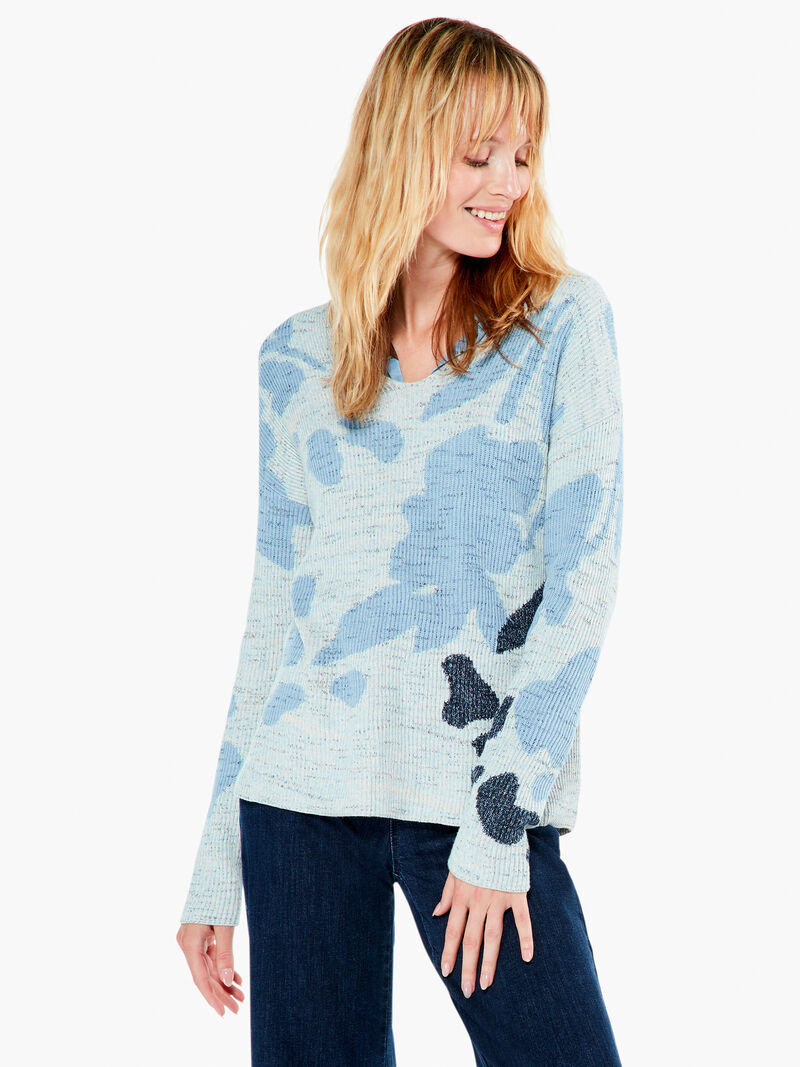 Woman Wears Breezy Leaves Sweater image number 1