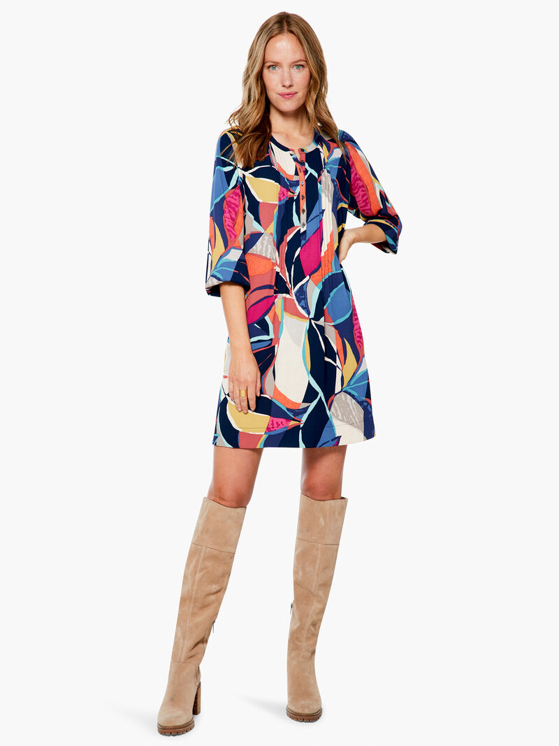 Woman Wears Jigsaw Leaf Dress image number 3