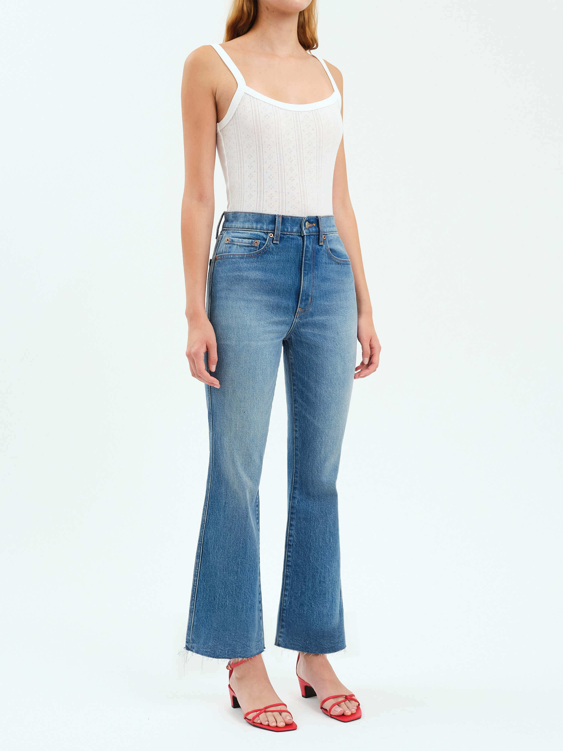 ★2024SS新作★NICK&NICOLE★WIDE SCRATCH HALF DENIM PANTS ☆2024SS新作☆NICK&NICOLE☆WIDE SCRATCH HALF DENIM PANTS
