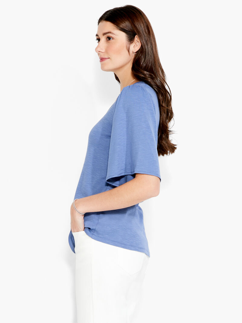 NZT Square Neck Flutter Sleeve Tee