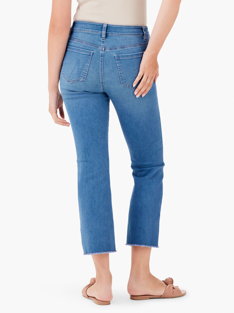 Woman Wears NZ Denim 26" Mid Rise Demi Boot Jeans image number 3