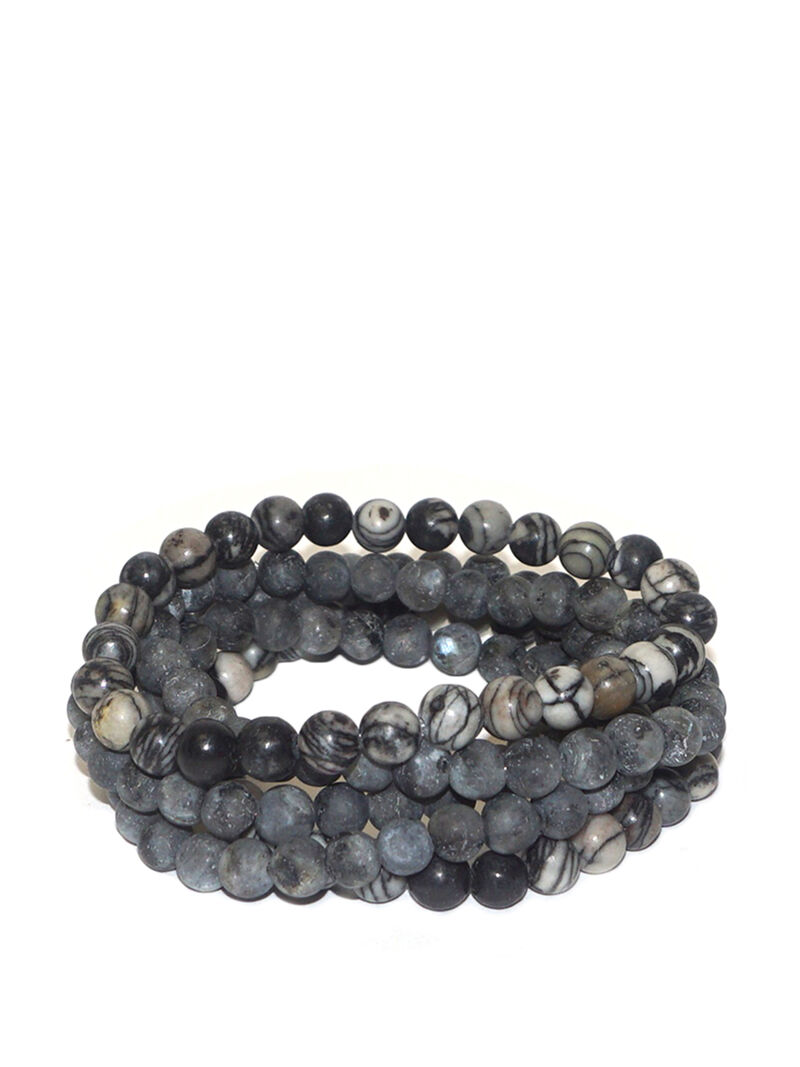 Woman Wears Marlyn Schiff Stretch Semi-Precious Bracelet Set image number 0