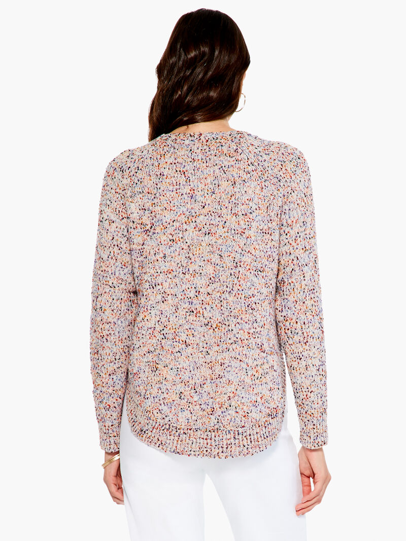 Woman Wears Speckled Sunrise Sweater image number 2