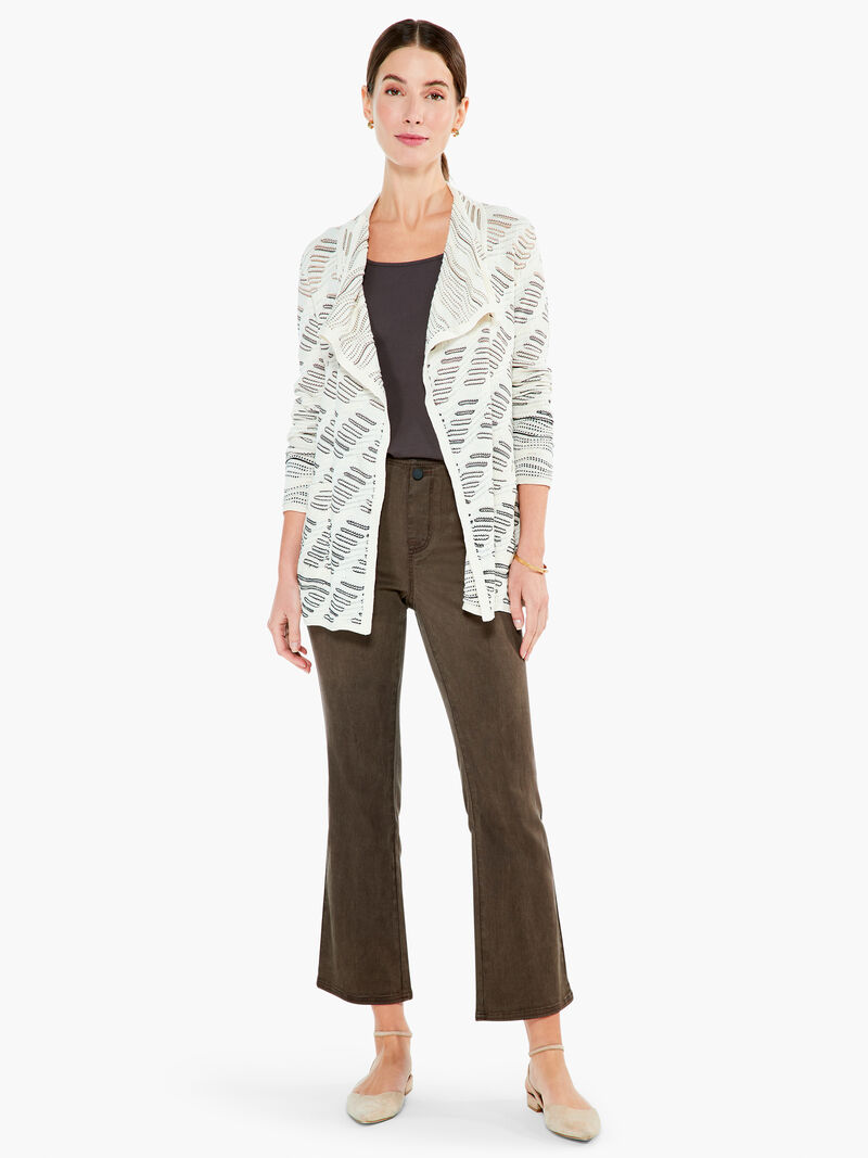 Woman Wears Draped Ombre Cardigan image number 3