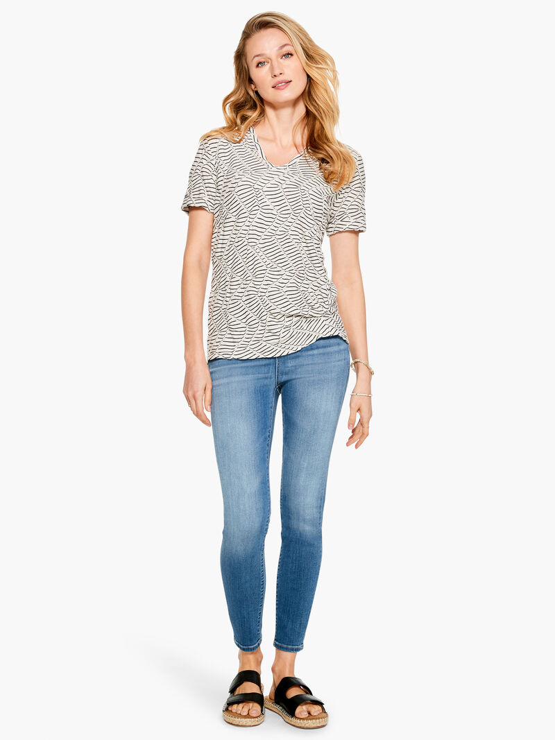 Woman Wears Mixed Lines Tee image number 3
