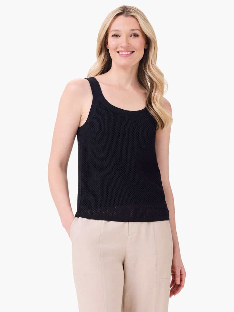 Woman Wears Mesh Stitch Tank image number 0