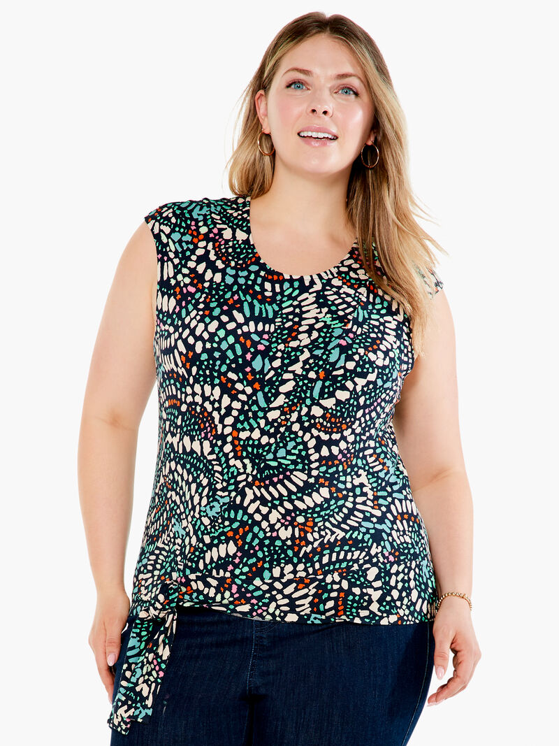 Woman Wears Mosaic Dots Top image number 0