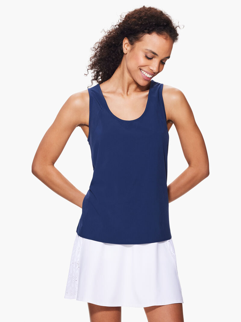 Woman Wears Tech Stretch Seamed Tank image number 0