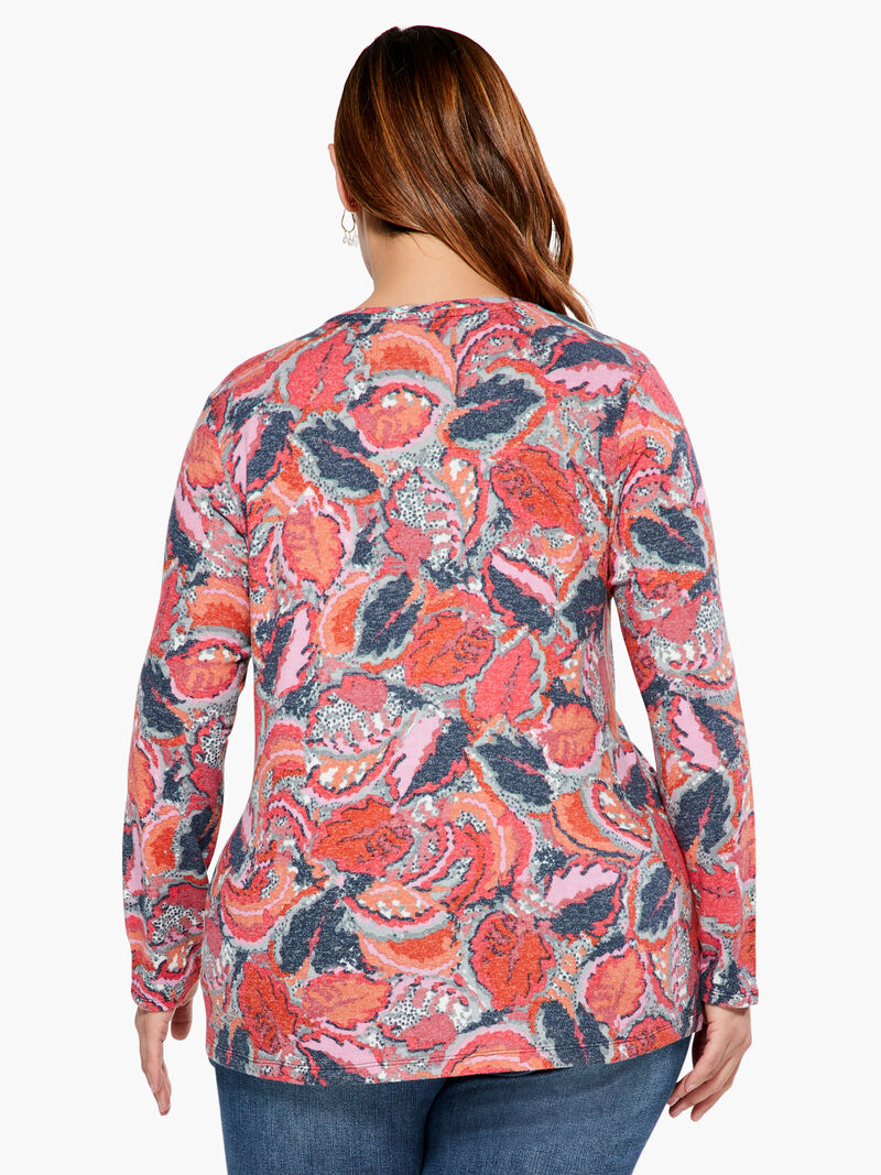 Woman Wears NZT Sweet Dreams Long Sleeve Tropics V Tee image number 2