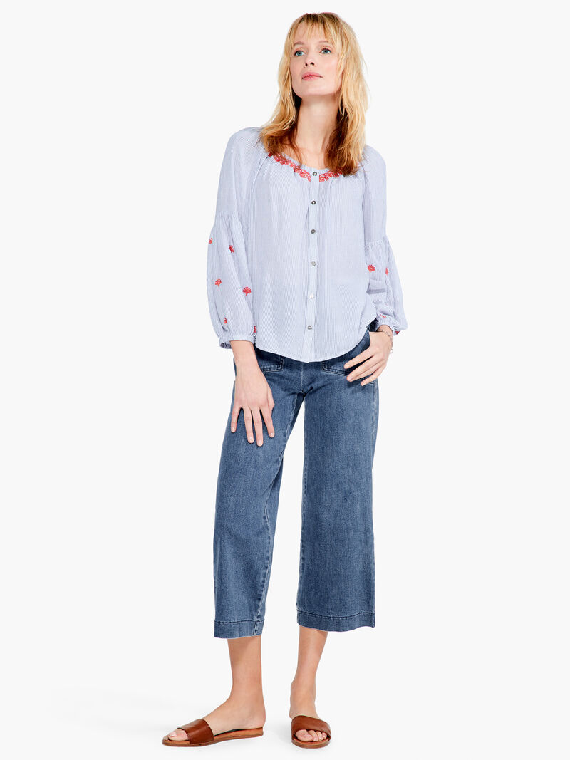 Woman Wears Scenic Stripes Shirt image number 3