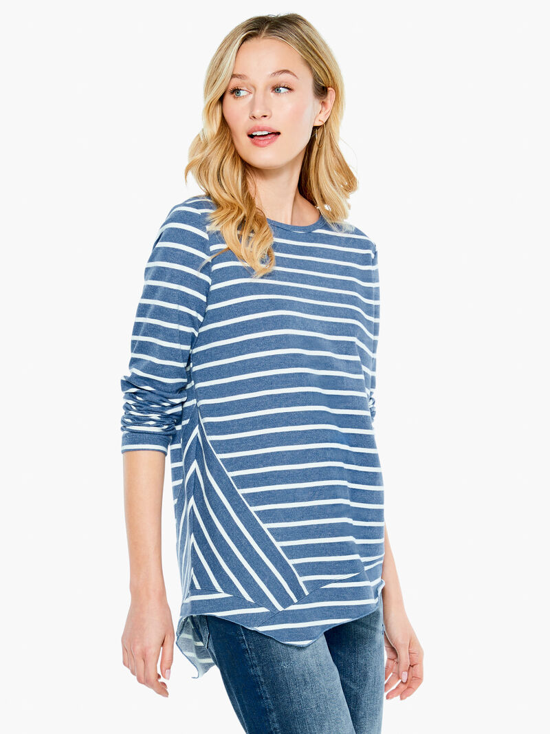 Woman Wears Striped Angle Top image number 0