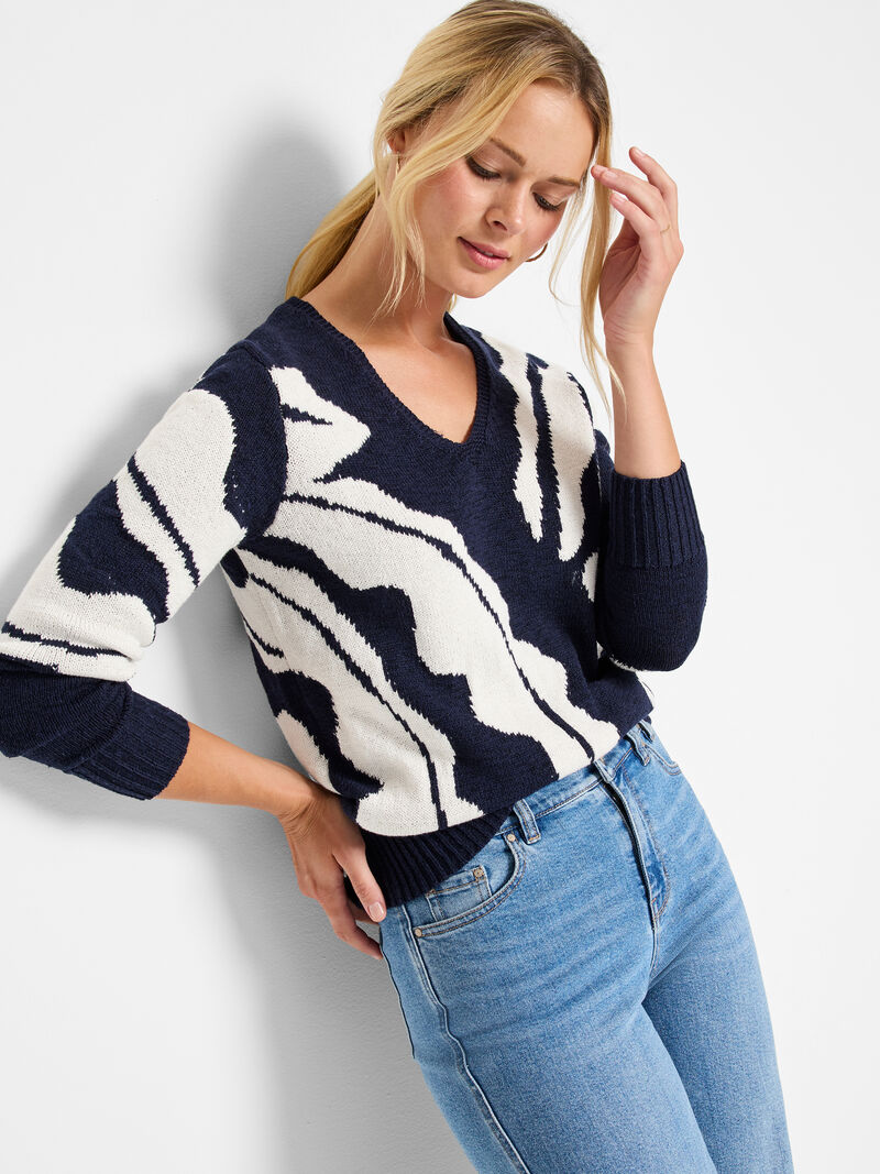 Woman Wears Shadow Reef Sweater image number 0