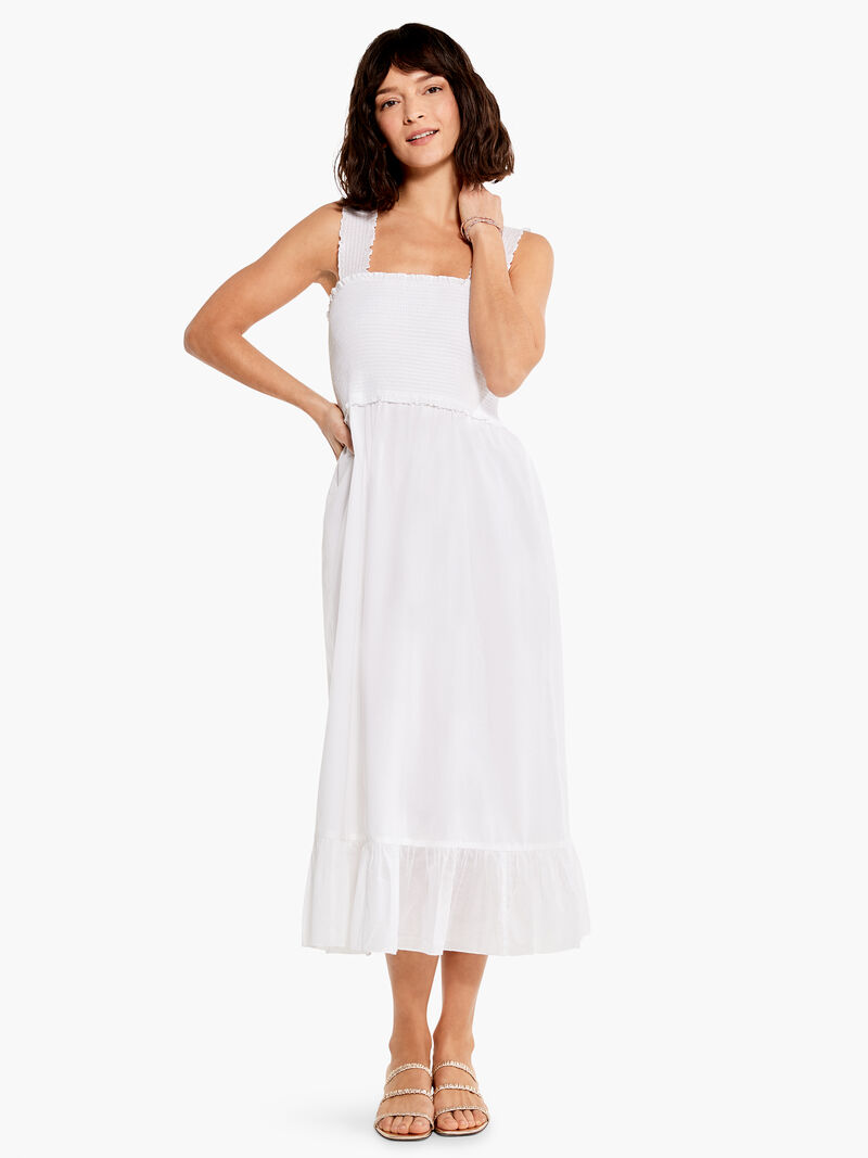 Woman Wears Cotton Lawn Smocked Dress image number 0