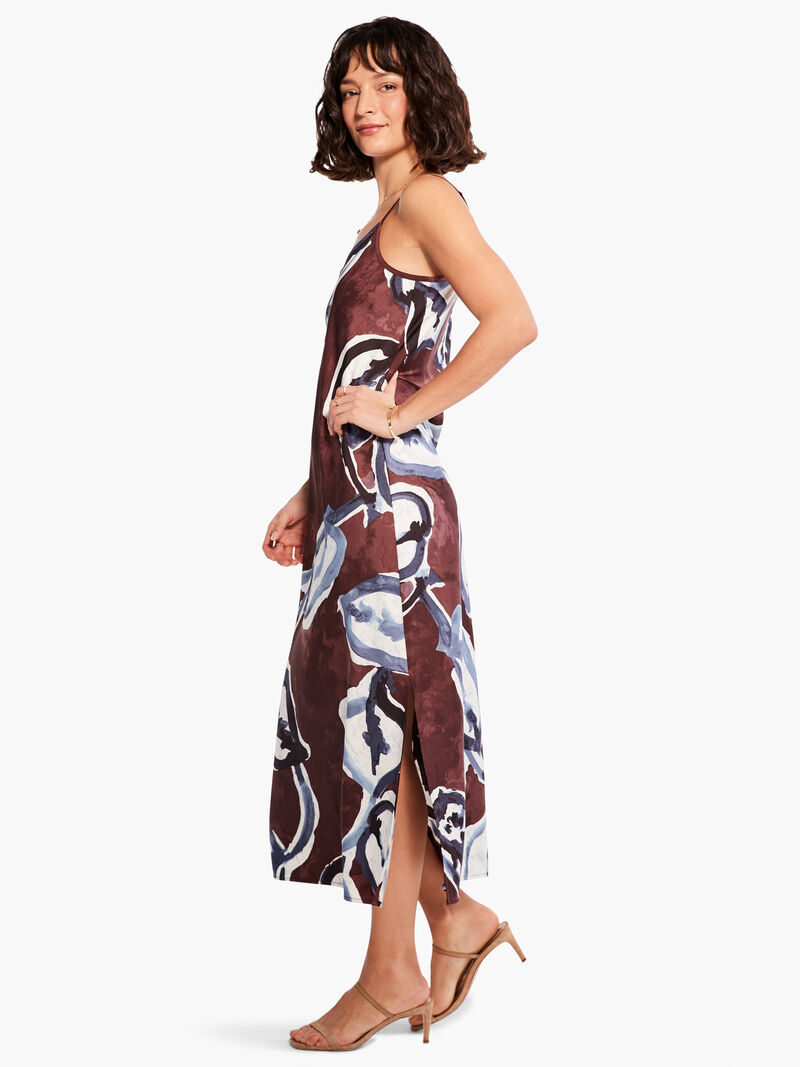 Woman Wears Watercolor Vines Slip Dress image number 2