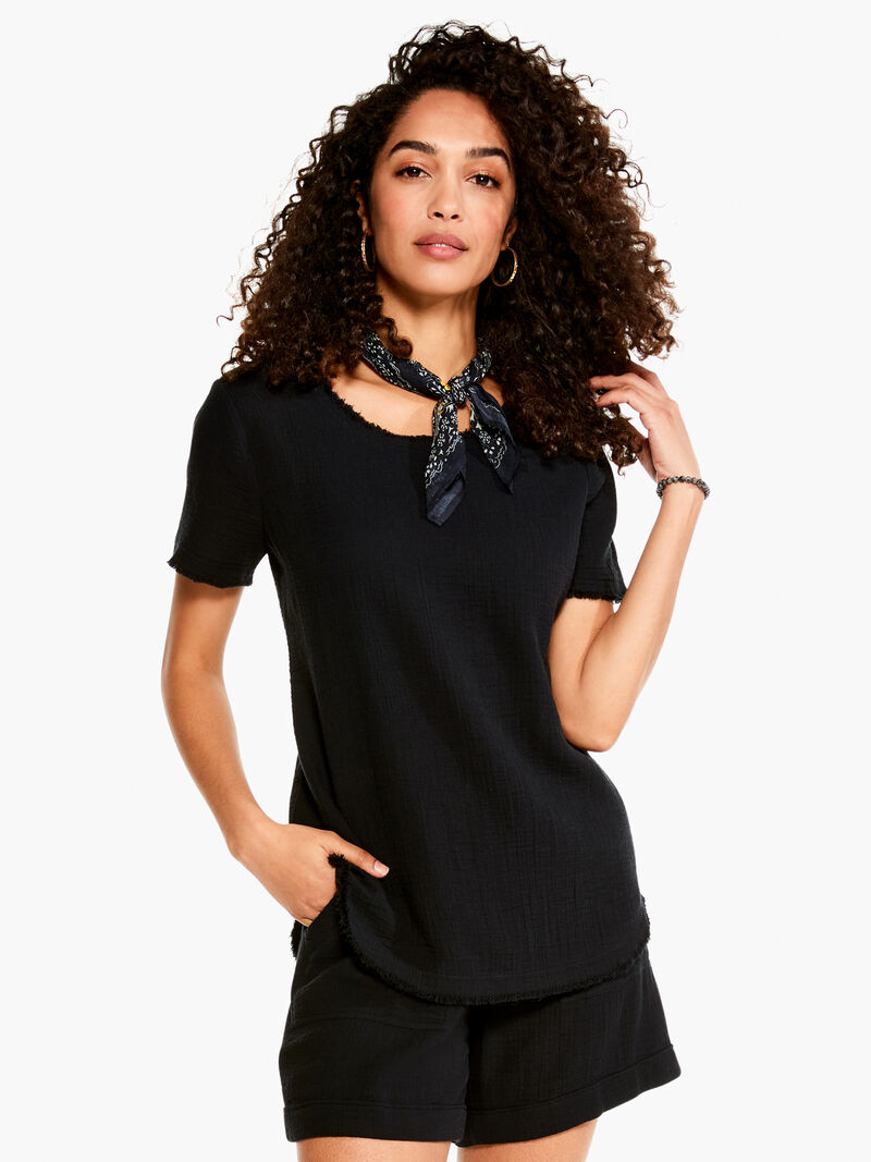 Woman Wears Double Gauze Tee image number 0