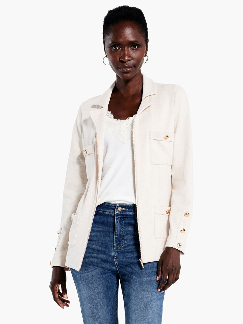 Woman Wears City Charm Knit Blazer image number 0