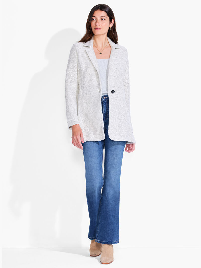 Woman Wears Easy Boucle Knit Blazer image number 3
