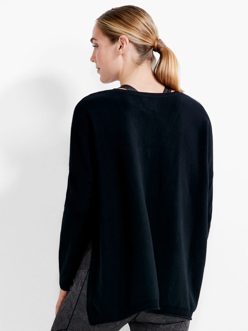 Woman Wears Cool Down Side Slit Sweater image number 2