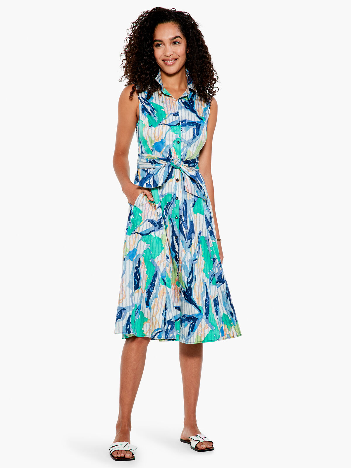 Scribble Vines Shirt Dress