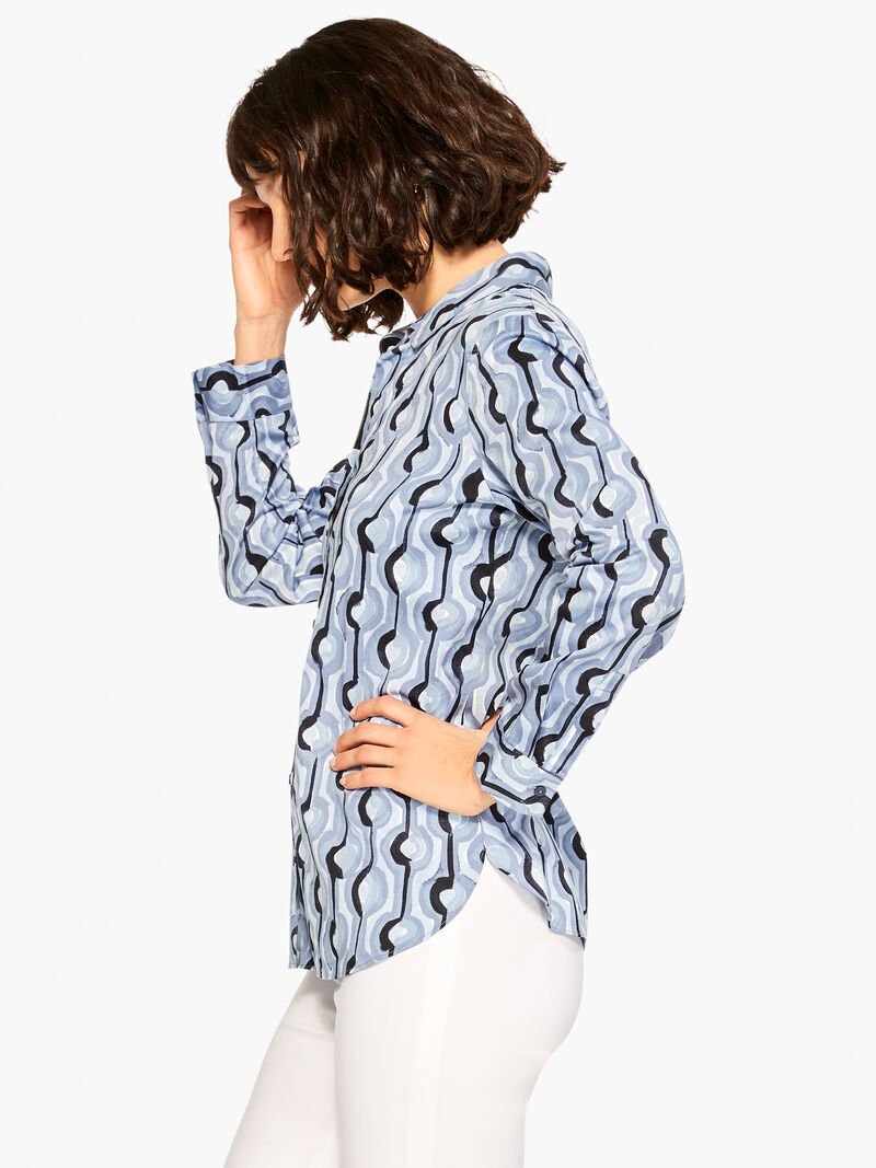 Woman Wears Painted Clouds Shirt image number 1