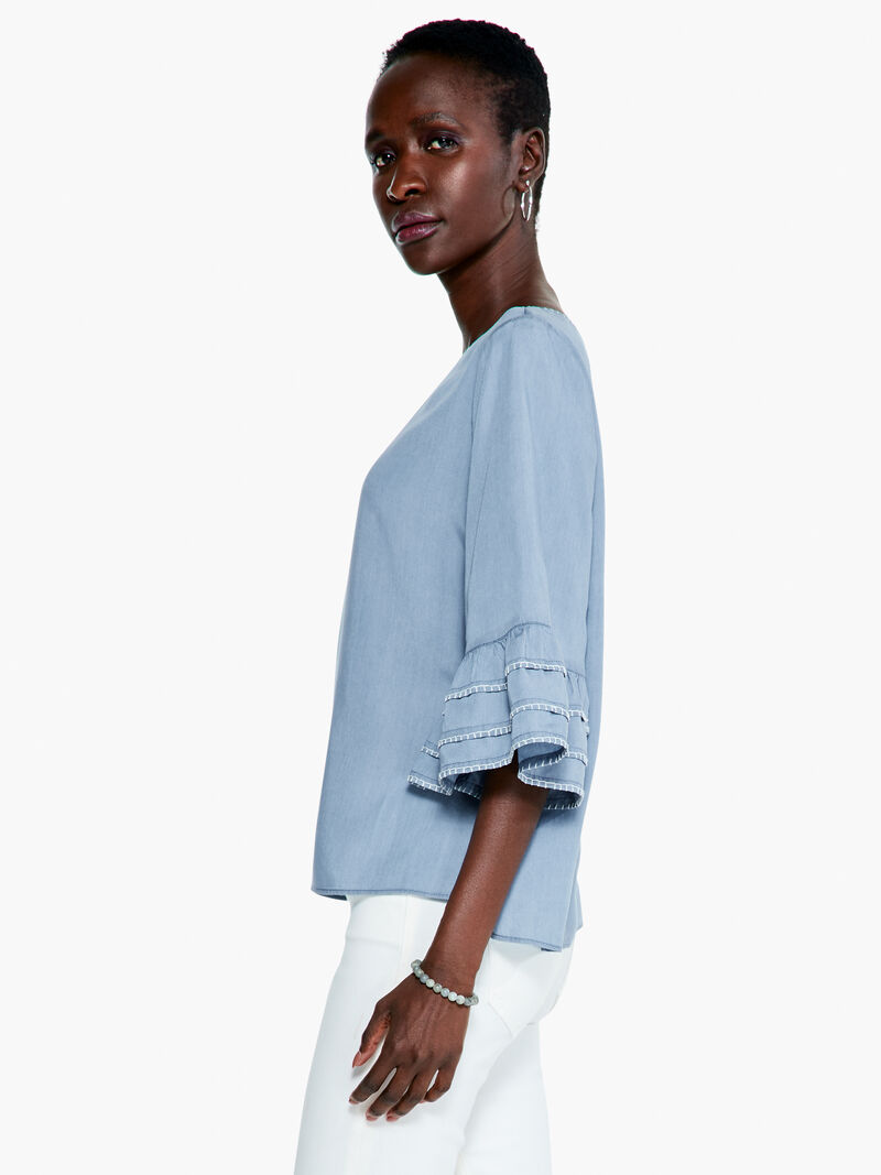 Woman Wears Denim Tangier Top image number 1
