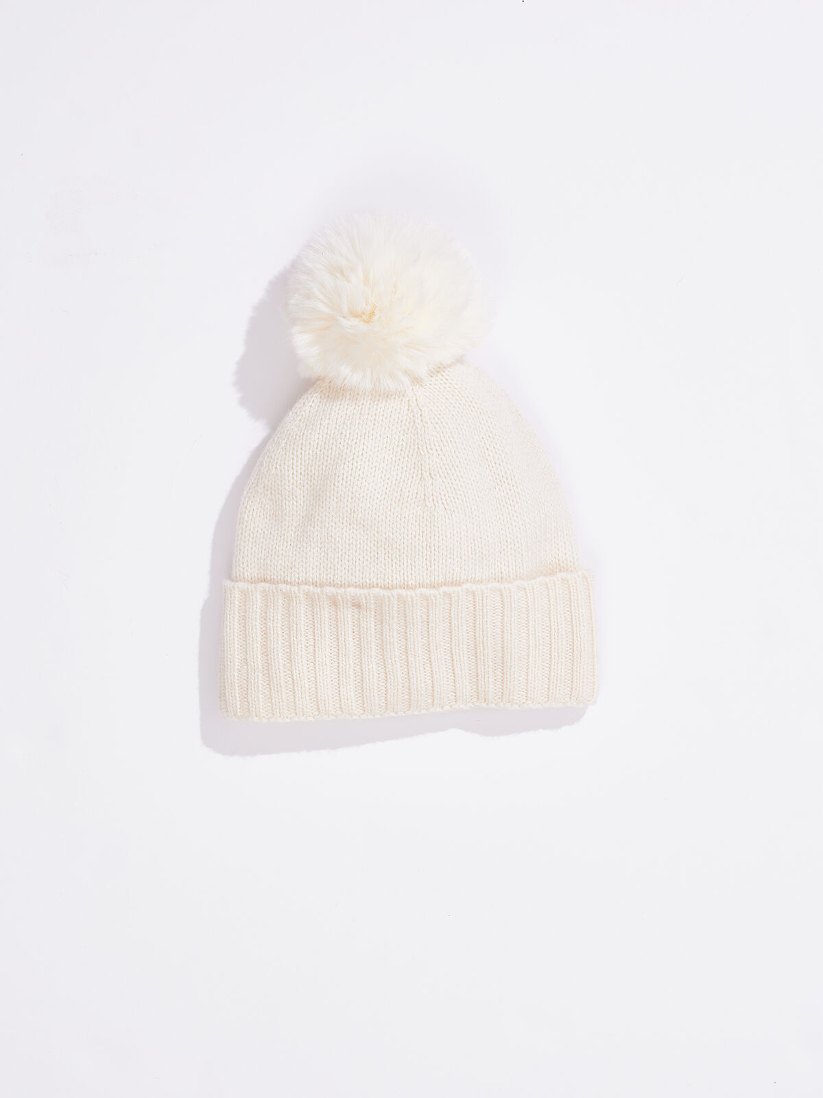 Hat Attack Cashmere Hat With Faux Fur Pom