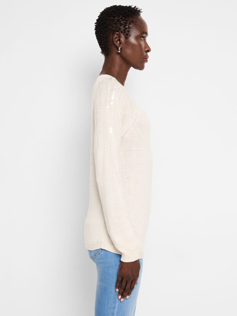Woman Wears Subtle Shine Sweater image number 2