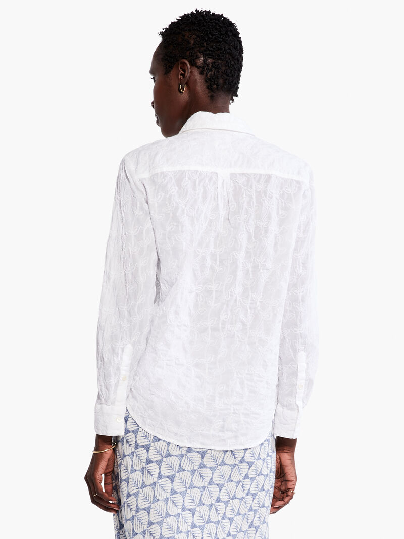Woman Wears Embroidered Sky Shirt image number 2