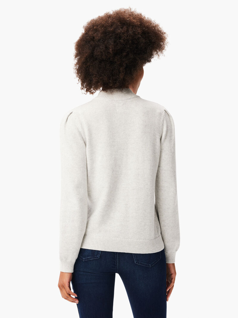 Woman Wears Button Henley Sweater image number 2