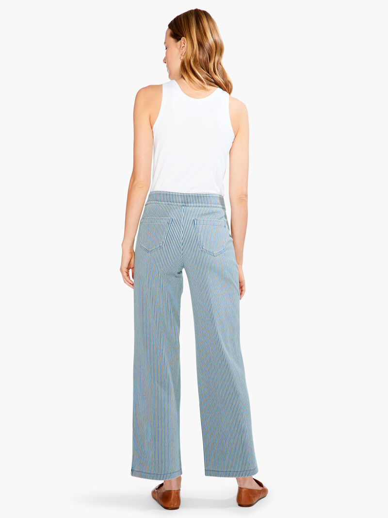 Woman Wears Railroad Stripe Wide-Leg Pant image number 2