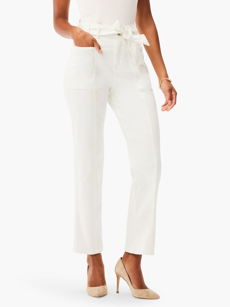 
                    NZ Denim 28" Belted Straight Ankle Jeans