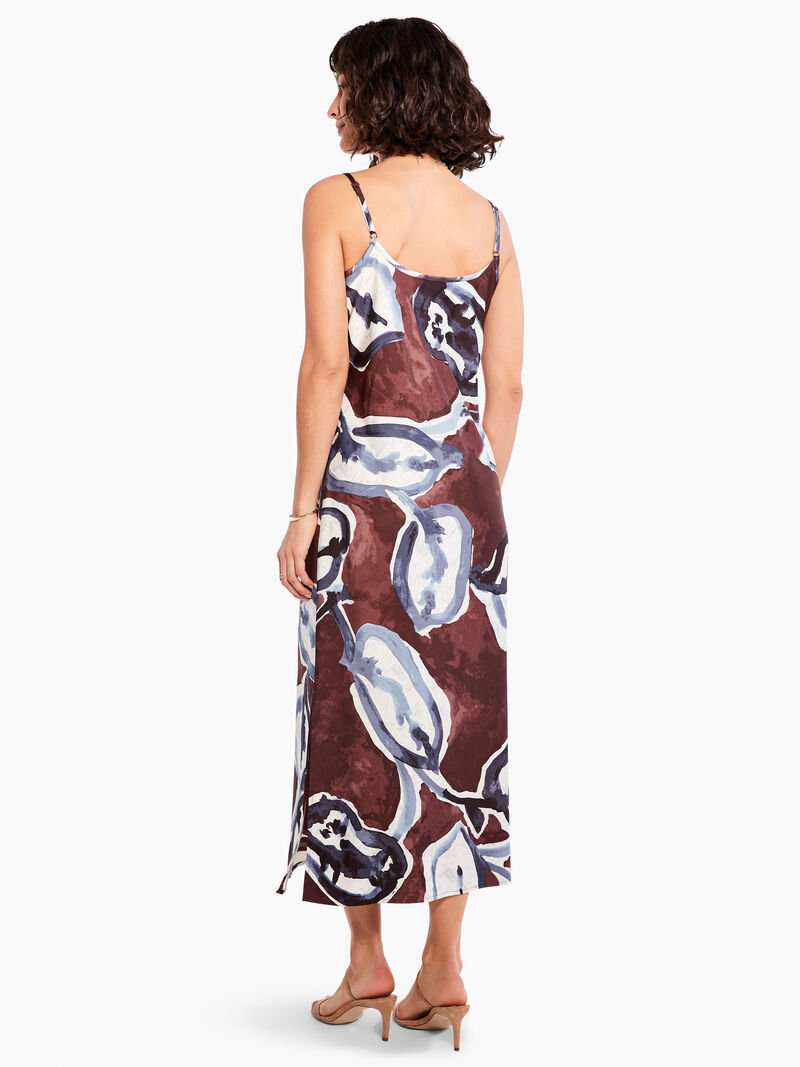 Woman Wears Watercolor Vines Slip Dress image number 3