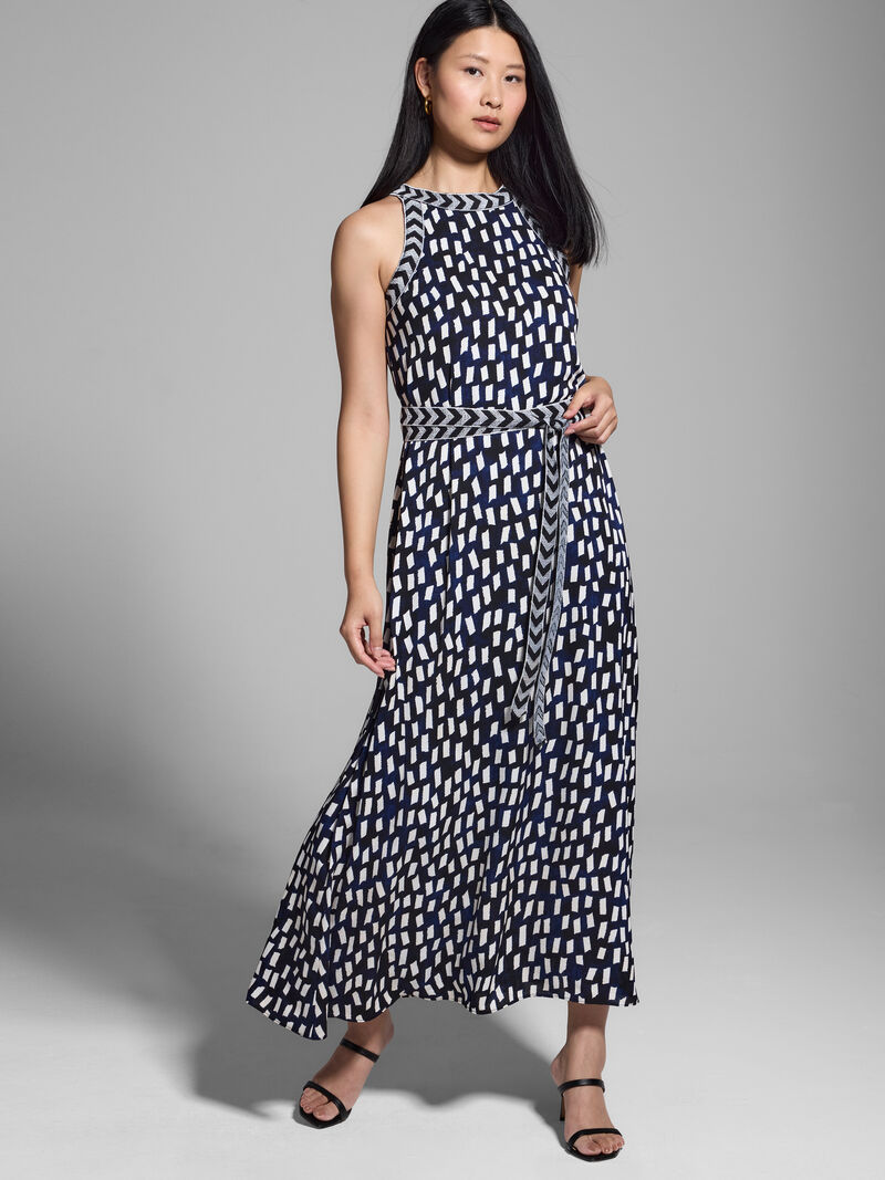 Woman Wears Embellished Starry Sky Becca Dress image number 1