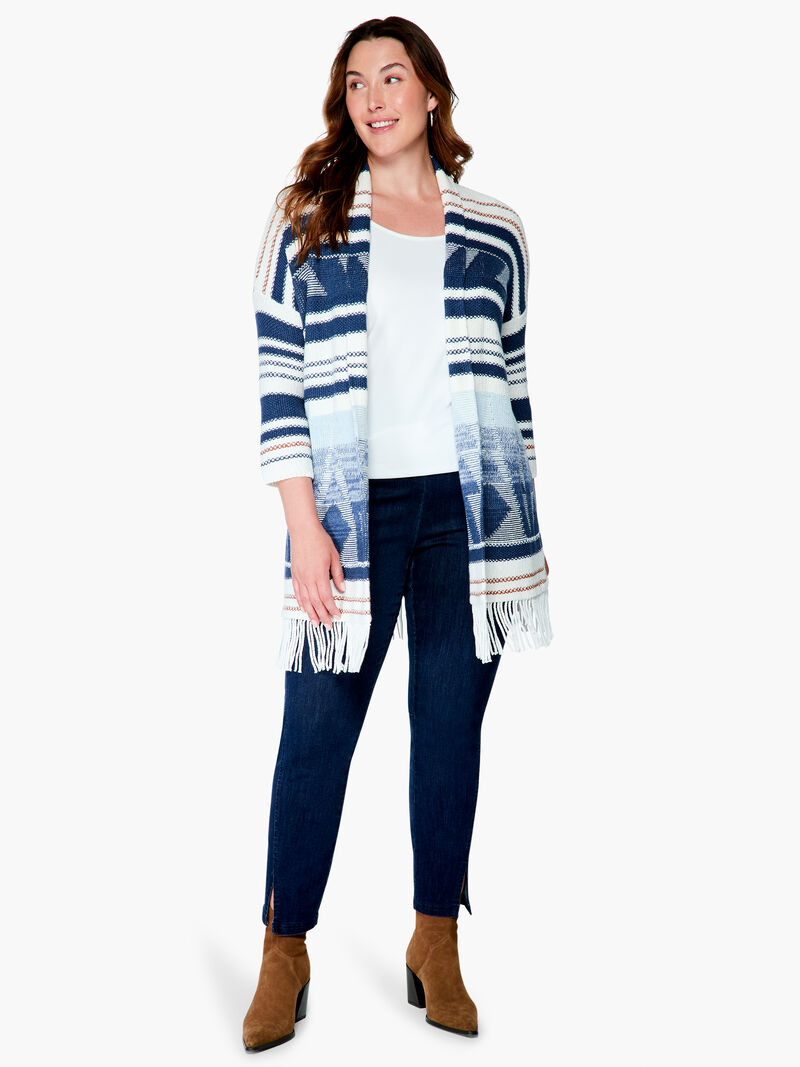 Woman Wears Rolling Clouds Cardigan image number 3